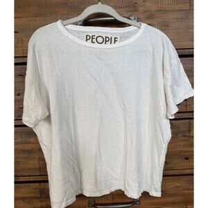 People Of Leisure Arden T Women's Medium White Recycled Cotton Crewneck Soft Tee